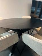 Eettafel rond 140 cm zwart, Ophalen, 100 tot 150 cm, Rond, Zo goed als nieuw