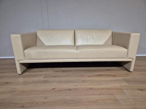 Leolux Trabacalo - 3 zits Bank - Crème - Leder - Design, Huis en Inrichting, Banken | Sofa's en Chaises Longues, Zo goed als nieuw