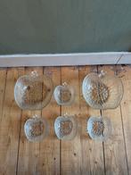 Vintage glazen appel schalen set zgan, Ophalen