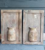 Wandpanelen met half houten pot., Huis en Inrichting, Woonaccessoires | Zuilen en Pilaren, Ophalen