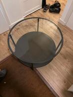 IKEA Vittsjö Zwarte Salontafel met Glasplaat - Zo Goed Als N, Huis en Inrichting, Tafels | Salontafels, Ophalen, Rond, 50 tot 100 cm