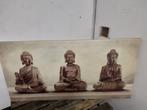 Buddha canvas 3 buddha's 40 hoog 80 breed, Ophalen, Overige typen, Zo goed als nieuw, 75 tot 100 cm