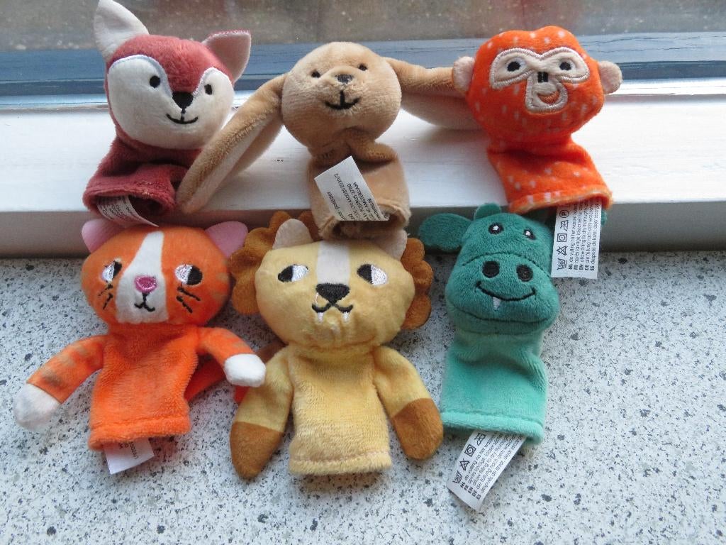Vingerpopje van HEMA vosje poes/kat leeuw konijn monster aap, Kinderen en Baby's, Speelgoed | Knuffels en Pluche, Ophalen of Verzenden