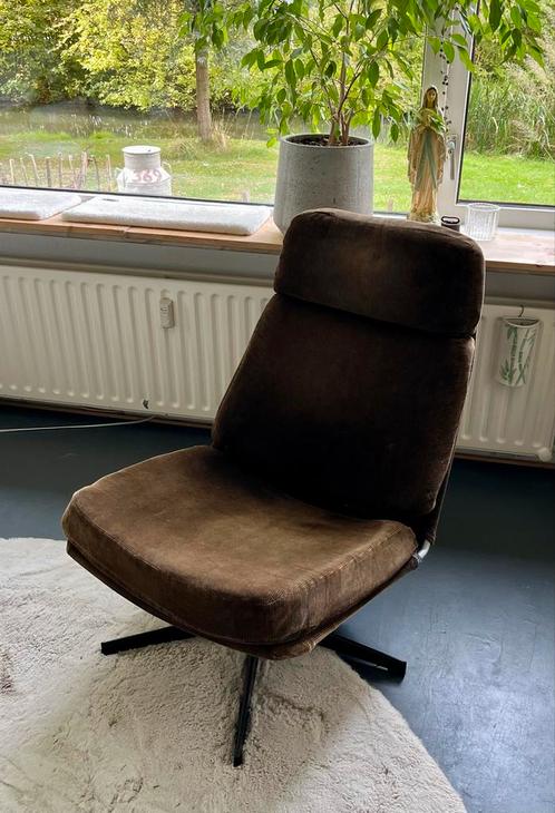 Vintage Bruine Corduroy Fauteuil Lunna van Ikea, Huis en Inrichting, Fauteuils, Gebruikt, Metaal, 50 tot 75 cm, Minder dan 75 cm