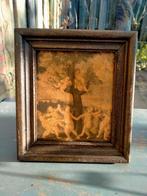 Oud schilderijtje met engeltjes, Antiek en Kunst, Ophalen of Verzenden