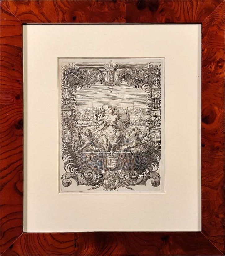 Amsterdamse Stedenmaagd - Kunstenaar: Pierre Bizot, Antiek en Kunst, Kunst | Etsen en Gravures, Ophalen of Verzenden