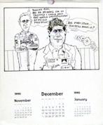 Calender kalender grand prix 1990 kartoon motor collectors i, Ophalen, Zo goed als nieuw, Formule 1