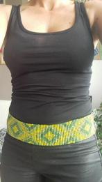 Nieuwe elastische groen/gele riem glaskralen, Kleding | Dames, Riemen en Ceinturen, Overige kleuren, 5 cm of meer, Minder dan 80 cm