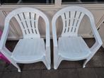 2 witte jardin stoelen, Tuin en Terras, Ophalen, Zo goed als nieuw, Kunststof, Stapelbaar