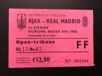 Ticket kaartje Ajax v Real Madrid 1967 europacup, Ophalen of Verzenden, Gebruikt, Ajax, Overige typen