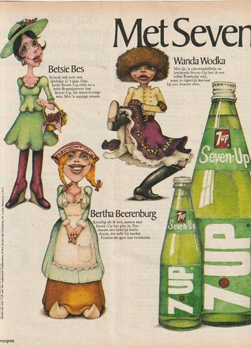 Retro reclame 1975 7Up Seven Up frisdrank de vriendinnen beschikbaar voor biedingen