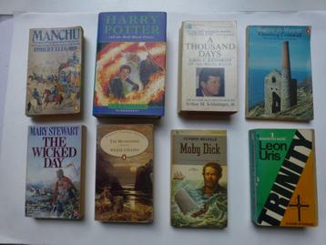 8 Engelse boeken: Harry Potter, Manchu, Moonstone, Moby Dick beschikbaar voor biedingen