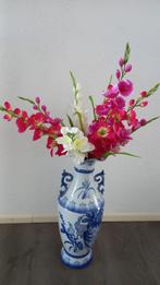 Antieke vaas met blauw motief, Ophalen of Verzenden