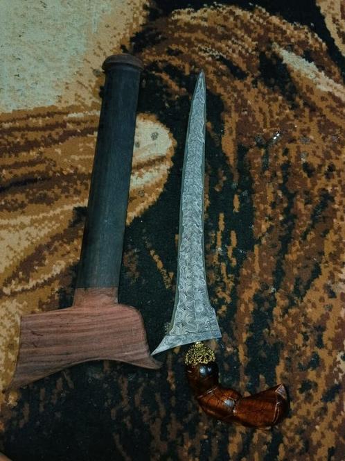 Antieke Keris Bugis Pamor Segoro Wedi Patah Tiga Kris SVA66, Antiek en Kunst, Kunst | Niet-Westerse kunst, Verzenden