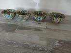 Vier decoratieve kommetjes met bloemmotief, Ophalen of Verzenden