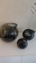 Hakbijl Monaco Design Vaas grey- Set van 3 Maten NIEUW, Ophalen, Overige kleuren, Nieuw, Glas