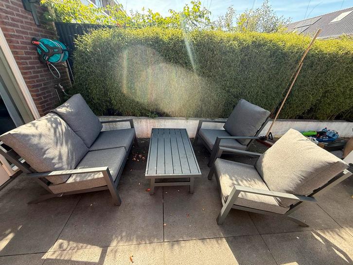 Tierra Outdoor 4-zits loungeset Lima antraciet, Tuin en Terras, Tuinsets en Loungesets, Zo goed als nieuw, Loungeset, Aluminium
