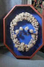 Antieke franse bruids doos vitrine bloemen huwelijk souvenir, Ophalen of Verzenden