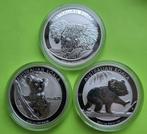 Australian Koala 2014, 2015 en 2016 - 3 oz zilver, Postzegels en Munten, Edelmetalen en Baren, Zilver, Verzenden