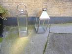 2x chroom grote staande buiten lantaarn windlicht zgan kerst, Tuin en Terras, Buitenverlichting, Minder dan 50 watt, Overige typen