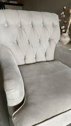 Fauteuil sofa lounge stoel bank taupe licht beige, Stof, Eenpersoons, Zo goed als nieuw, Ophalen