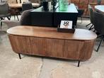 Magazijn leegverkoop tv meubel retro Remi mangohout ribbel, Nieuw, Ophalen of Verzenden, Info@wkhome.nl, Argonweg 20 Amersfoort