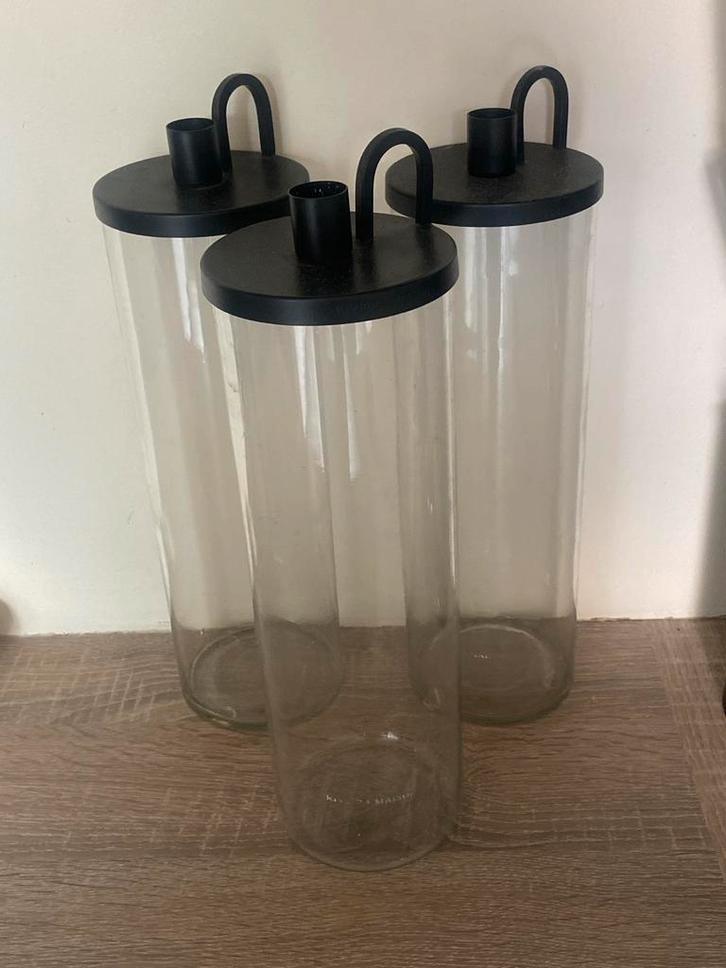 3x Riviera Maison Kaarsenhouder, Huis en Inrichting, Woonaccessoires | Kandelaars en Kaarsen, Gebruikt, Kandelaar, 25 tot 50 cm