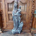 Grote Madonna met kind en leeuw gesigneerd Belgie, Ophalen of Verzenden, Zo goed als nieuw, Beeld(je), Christendom | Katholiek