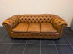 Cognac kleurige 3-zits bank (mooie karaktervolle patina), Huis en Inrichting, Banken | Bankstellen, Ophalen, Gebruikt, Chesterfield