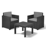 Keter Victoria Balkonset – Graphite – 2 stoelen + tafel, Ophalen, Nieuw, Kunststof, 2 zitplaatsen