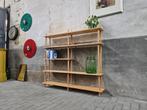 Vintage Houten Stokkenkast Wandmeubel | Lutjens Gouda, Met plank(en), Gebruikt, 100 tot 150 cm, 150 tot 200 cm