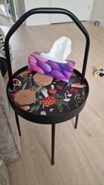 Burvik bijzettafel met print, Ophalen, Minder dan 55 cm, Gebruikt, Rond