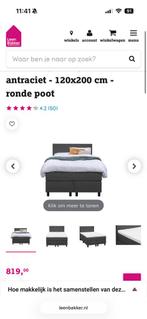 Leen Bakker Boxspring 120x200 + Pocketvering Matras, Huis en Inrichting, Eenpersoons, Zwart, Ophalen of Verzenden, Zo goed als nieuw