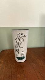 Vintage vaas met reiger/ kraanvogel, Antiek en Kunst, Antiek | Vazen, Ophalen of Verzenden