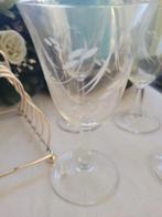 4 vintage geslepen wijnglazen  p/st 2.95, Heikant 21 Kaatsheuvel, Overige typen, Belle Vieille Brocante, Ophalen of Verzenden