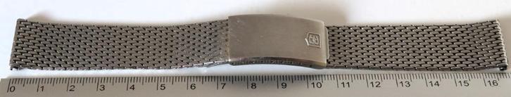 Stalen mesh band; vermoedelijk Breitling; 18mm breed; mooi !, Verzamelen, Merken en Reclamevoorwerpen, Gebruikt, Gebruiksvoorwerp