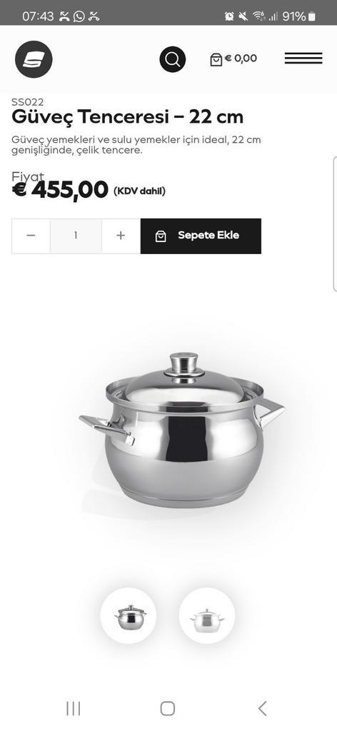 Simtronic- Turkse stoofpan 22cm, Huis en Inrichting, Keuken | Potten en Pannen, Nieuw, Ophalen
