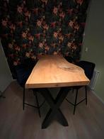 Houte tafel met vier krukken!, Ophalen, Eikenhout, Natuurlijk, 50 tot 100 cm