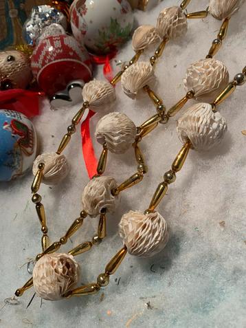 #kerst antieke kralenketting quirlander beschikbaar voor biedingen