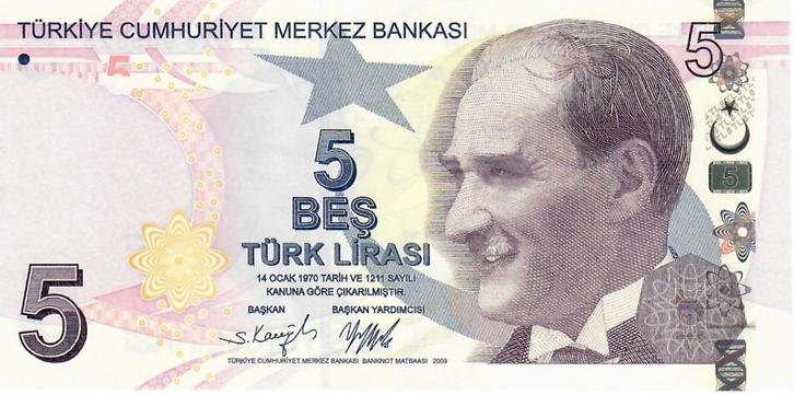 Turkije bankbiljet 5 Lira Mustafa Kemal Atatürk 2022 UNC, Postzegels en Munten, Bankbiljetten | Europa | Niet-Eurobiljetten, Los biljet