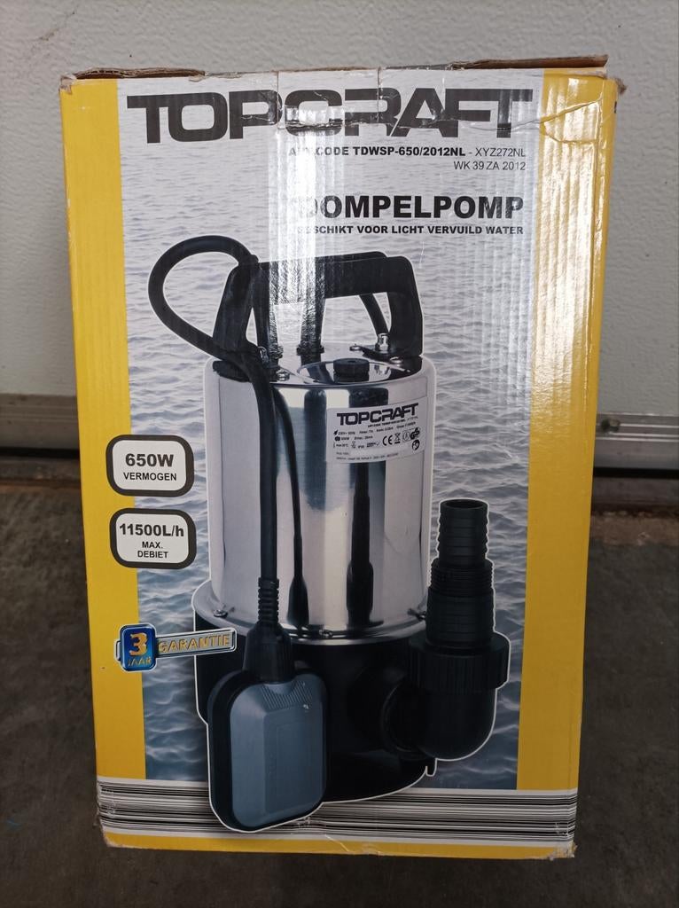 Dompelpomp 650 zgan vijver kelder waterput, Tuin en Terras, Waterpompen, Ophalen of Verzenden, Zo goed als nieuw, Dompelpomp