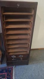 Antieke archiefkast met roldeur, Ophalen, Gebruikt, 100 tot 150 cm, 50 tot 100 cm