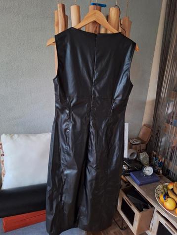 Vegan leather zwarte jurk mouwloos nieuw 40-42 beschikbaar voor biedingen
