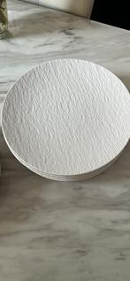 Witte Borden Set - Aardewerk, Ophalen of Verzenden, Zo goed als nieuw, Bord(en), Effen
