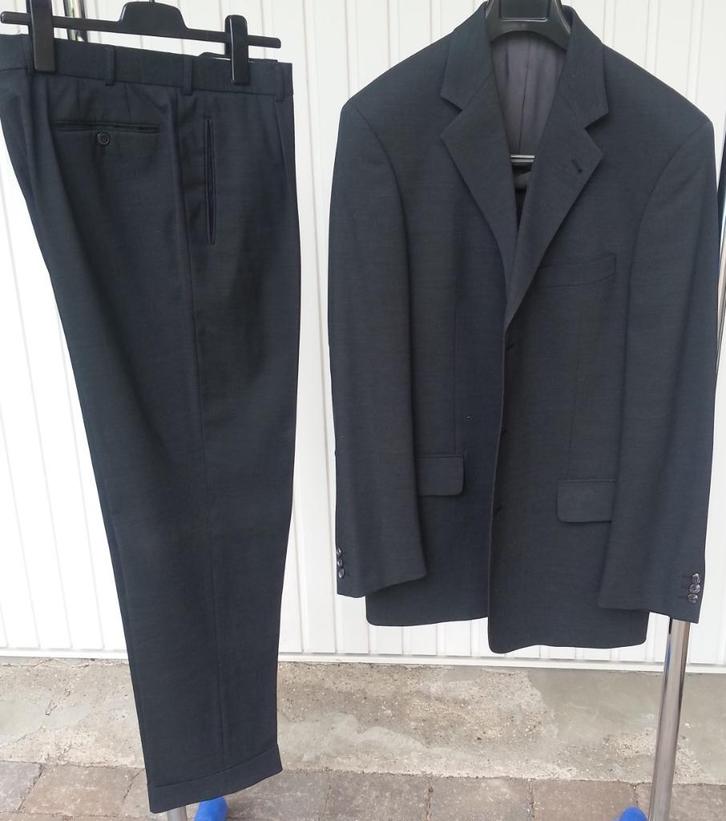 herenkostuum Tailor&Son donkergrijs gemeleerd maat 52, Kleding | Heren, Kostuums en Colberts, Gedragen, Maat 52/54 (L), Grijs