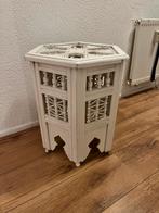 Handgemaakte Oosterse Houten Tafel - Als Nieuw!, Huis en Inrichting, Tafels | Bijzettafels, Minder dan 55 cm, Gebruikt, Oosters boho