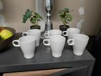 Vintage koffiekoppen wit, 6 stuks, Ophalen of Verzenden, Zo goed als nieuw, Bord(en), Overige stijlen