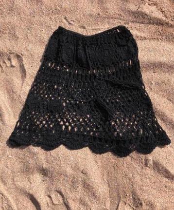 Nieuw mini rok rokje kort zwart stretch Bali gehaakt beschikbaar voor biedingen