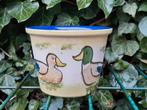 Vintage West Germany bloempot eenden, Tuin en Terras, Bloempotten, Rond, Ophalen of Verzenden, Aardewerk, Minder dan 40 cm