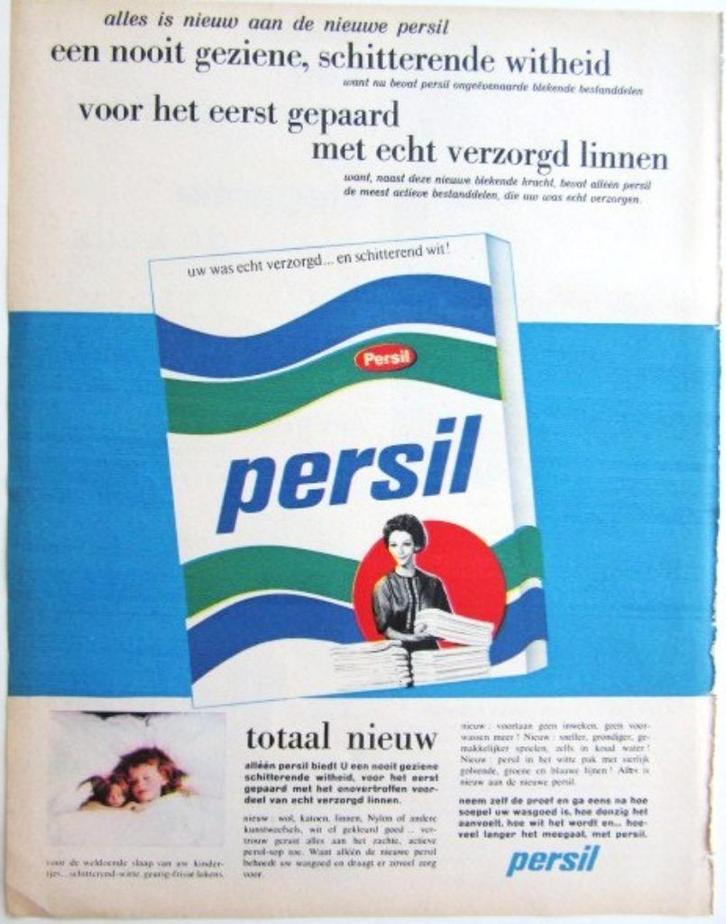 34 vintage advertenties Persil wasmiddel 1935-72 wasmiddels, Verzamelen, Merken en Reclamevoorwerpen, Zo goed als nieuw, Reclamebord